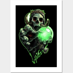 Green Graffiti Skull Posters and Art